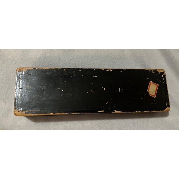 OLD ANTIQUE CHINESE HAND PAINTED WOOD BOX HAND MADE HINGES & TACKS 1800's - Picture 8 of 11